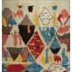 Colorful Handmade Wool Rug with Modern Moroccan Style. Great for Kids Room