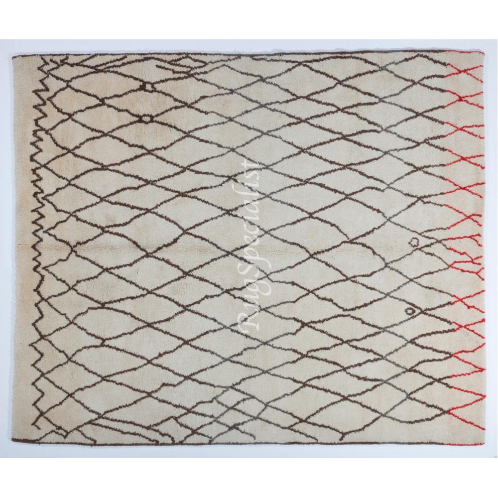 New Moroccan Rug Made of %100 Natural Undyed Wool. CUSTOM OPTIONS Available