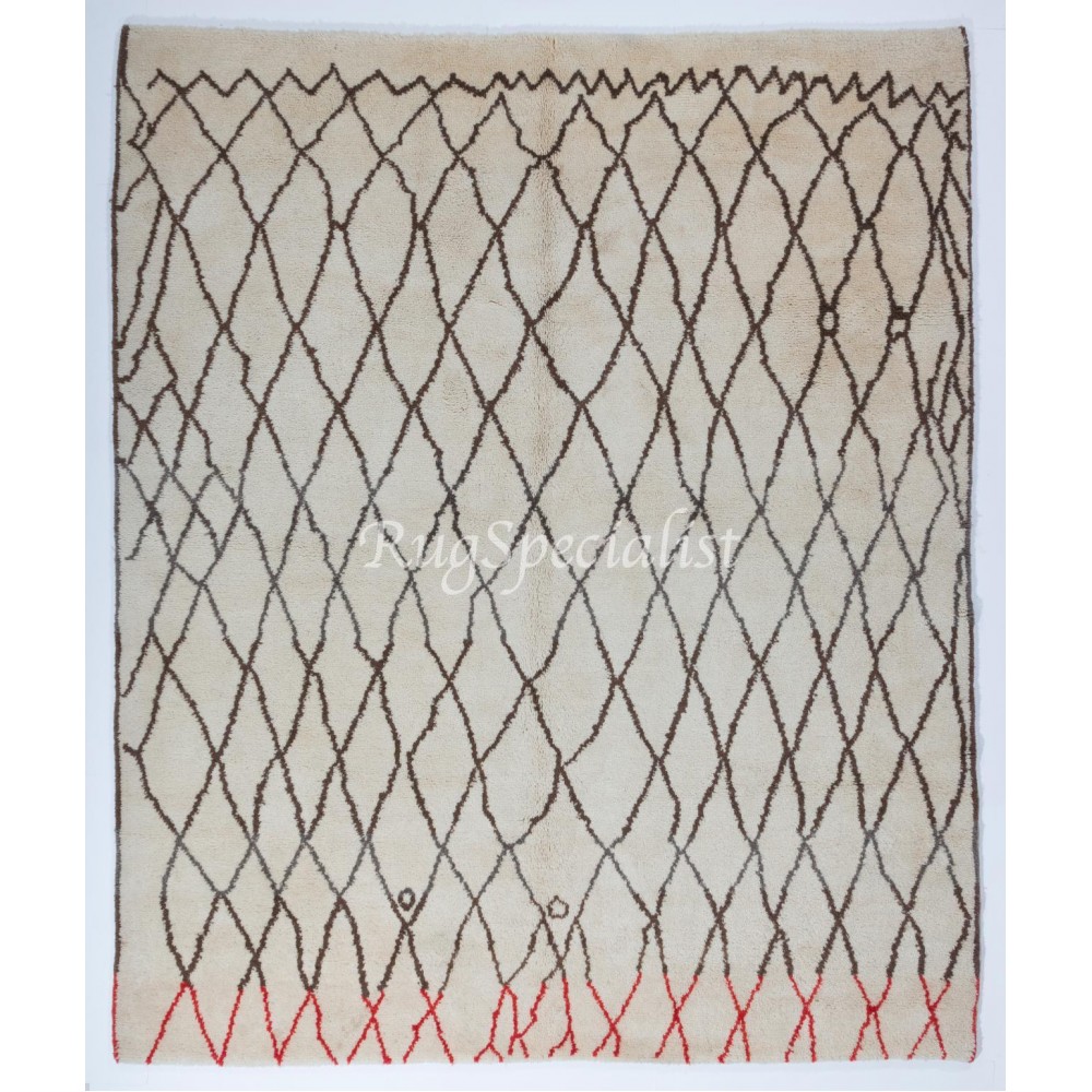 New Moroccan Rug Made of %100 Natural Undyed Wool. CUSTOM OPTIONS Available