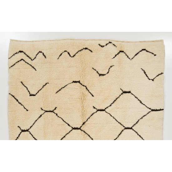 "Freedom" Moroccan Rug, 100% Natural Un-Dyed Wool, Modern Hand Knotted Tulu Carpet