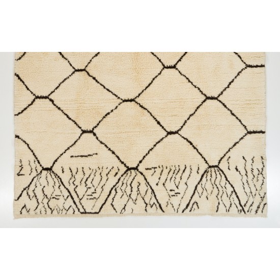 "Freedom" Moroccan Rug, 100% Natural Un-Dyed Wool, Modern Hand Knotted Tulu Carpet