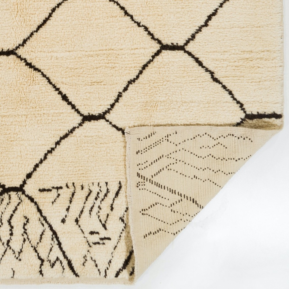 "Freedom" Moroccan Rug, 100% Natural Un-Dyed Wool, Modern Hand Knotted Tulu Carpet