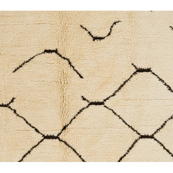 "Freedom" Moroccan Rug, 100% Natural Un-Dyed Wool, Modern Hand Knotted Tulu Carpet