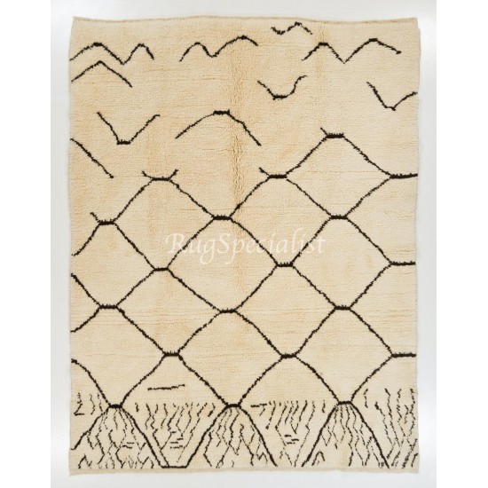 "Freedom" Moroccan Rug, 100% Natural Un-Dyed Wool, Modern Hand Knotted Tulu Carpet