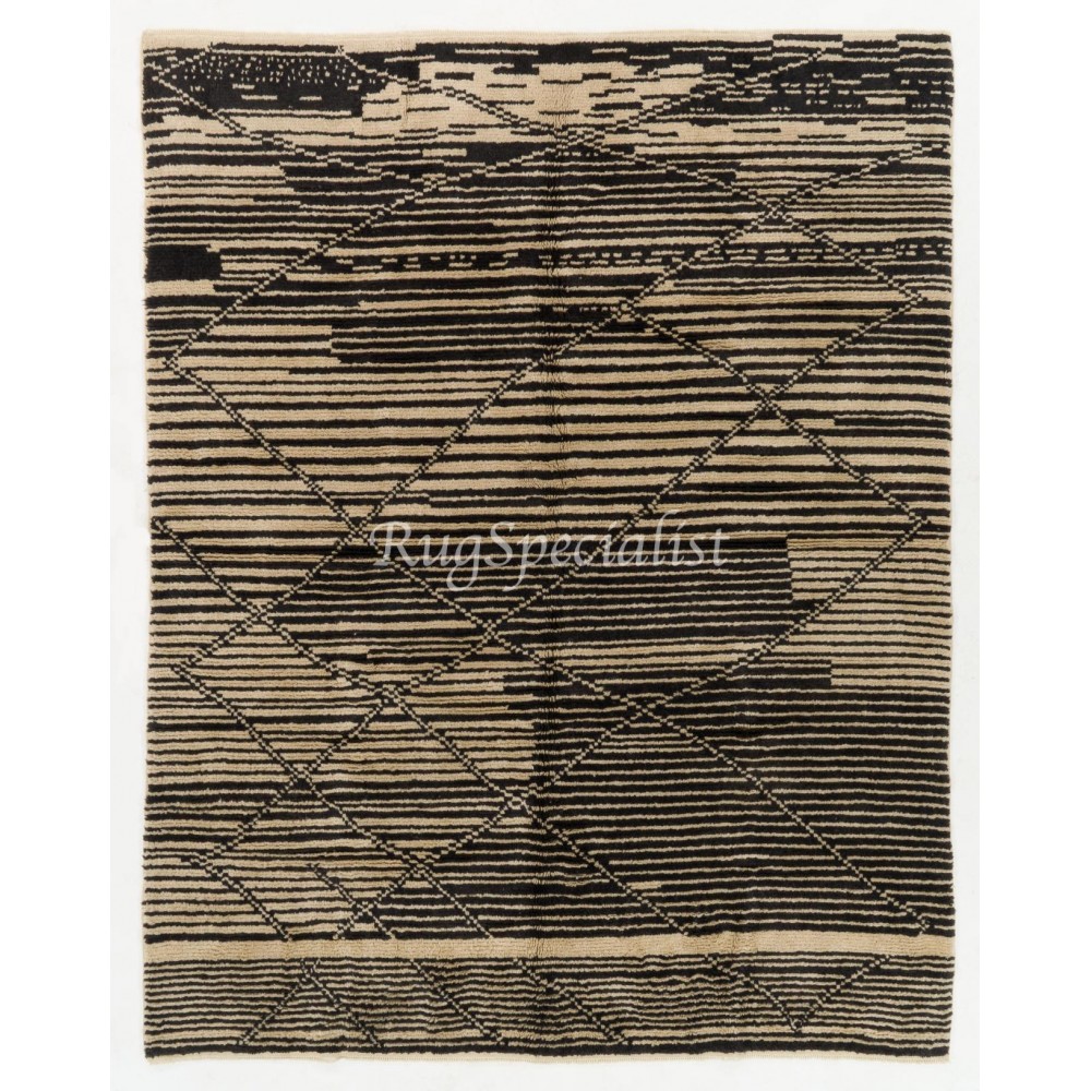 Modern Handmade Moroccan Rug. 100% Natural UN-dyed Wool. CUSTOM OPTIONS Av.