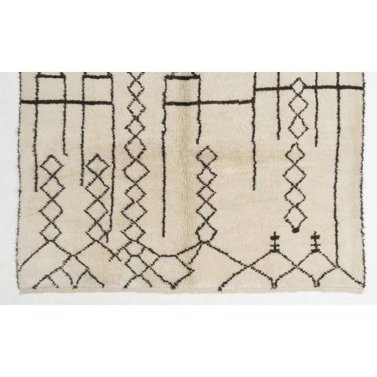 Boho Chic Moroccan Rug, 100% Natural Undyed Wool, Custom Options Available