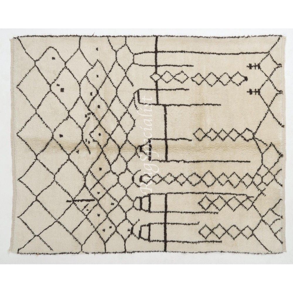 Boho Chic Moroccan Tulu Rug, 100% Natural Undyed Wool, Custom Options Available