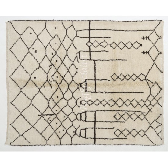 Boho Chic Moroccan Rug, 100% Natural Undyed Wool, Custom Options Available Boho Chic Moroccan Rug, 100% Natural Undyed Wool, Custom Options Available