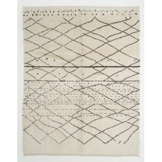 Modern Handknotted Moroccan Azilal style Rug, 100% Wool, Custom Options Available