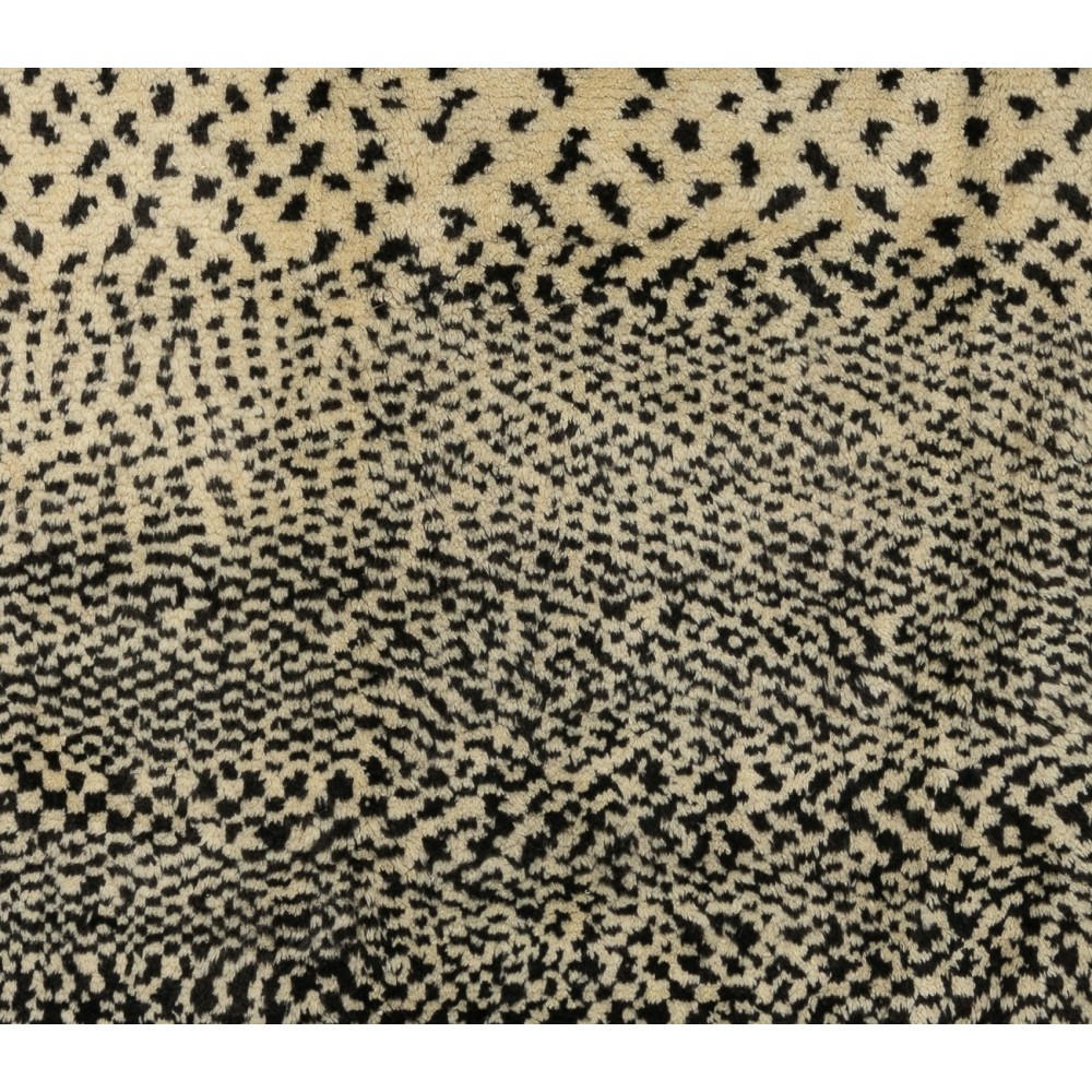 Contemporary Hand Knotted Moroccan %100 Wool Rug in Black and Cream Colors. Custom Options Available