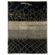 Contemporary Hand Knotted Moroccan %100 Wool Rug in Black and Cream Colors. Custom Options Available