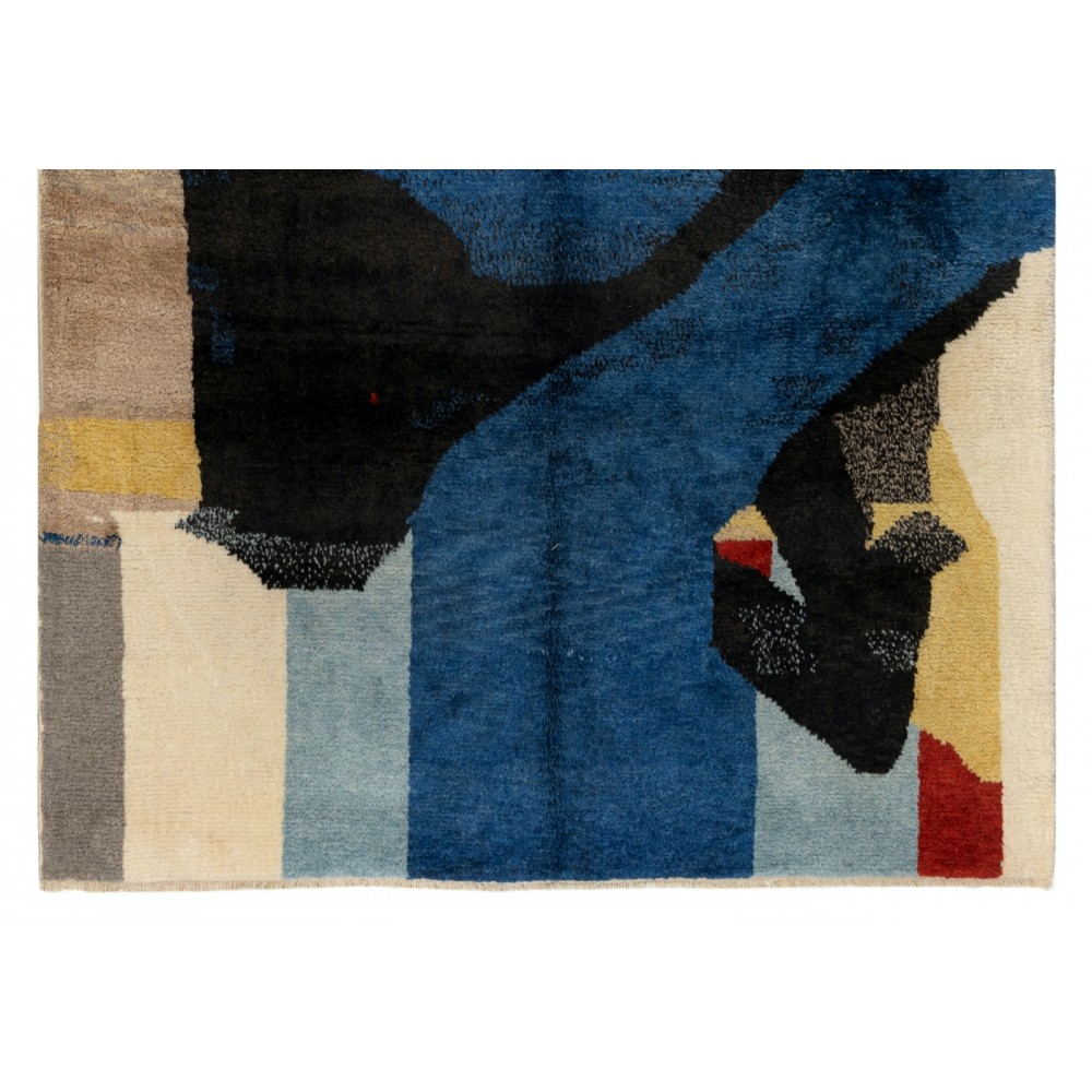 Contemporary Hand Knotted Rug with Abstract Design, 100% Soft, Velvety Wool, Custom Options Available