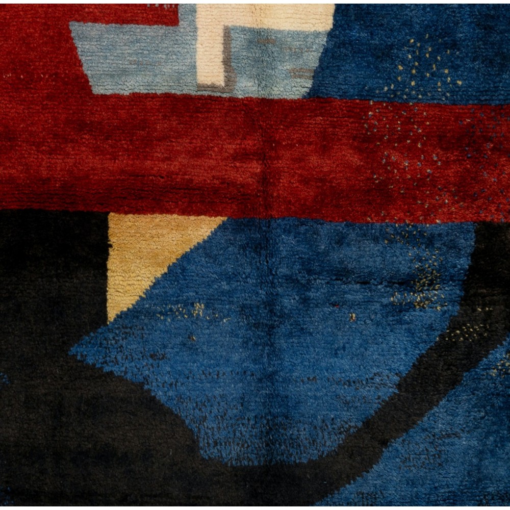 Contemporary Hand Knotted Rug with Abstract Design, 100% Soft, Velvety Wool, Custom Options Available