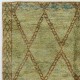 Modern Moroccan Berber Wool Rug, Handmade in Green, Blue, Brown Modern Moroccan Berber Wool Rug, Handmade in Green, Blue, Brown