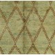 Modern Moroccan Berber Wool Rug, Handmade in Green, Blue, Brown