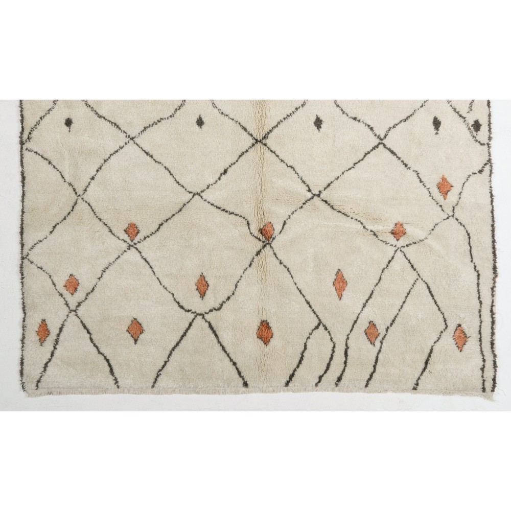 Moroccan Tulu Rug Made Of Natural Wool. Modern Hand-Knotted Carpet. Custom Options Available