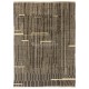 Modern Hand Knotted Wool Rug, Charcoal Gray and Cream Colors Custom Options