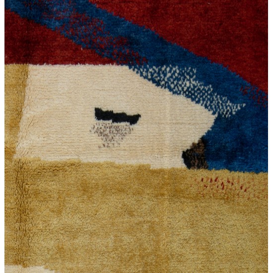  Abstract Modern Hand Knotted Rug, 100% Wool, Custom Options Available