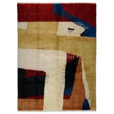 Abstract Modern Hand Knotted Rug, 100% Wool, Custom Options Available