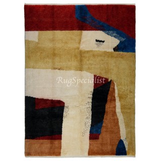 Abstract Modern Hand Knotted Rug, 100% Wool, Custom Options Available