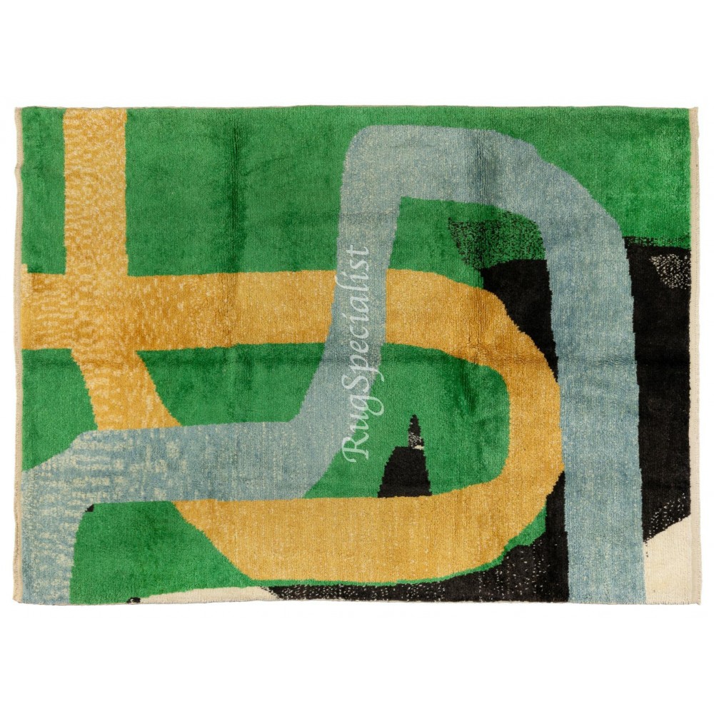 Abstract Modern Hand Knotted Rug, 100% Wool, Custom Options Available
