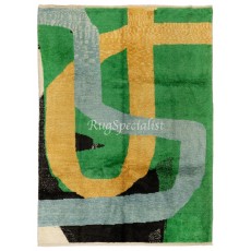 Abstract Modern Hand Knotted Rug, 100% Wool, Custom Options Available