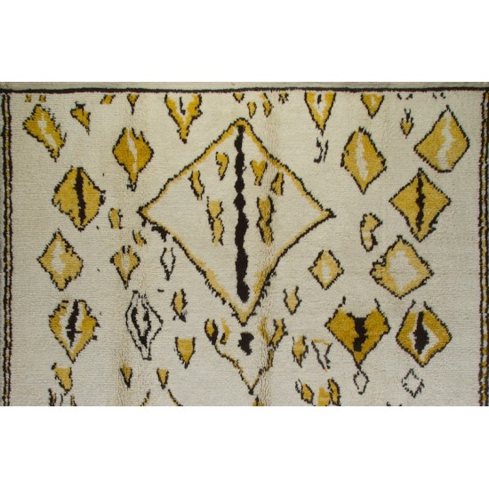 New Hand-Knotted Contemporary Moroccan Rug Made Of Natural Wool. Custom Options Available.