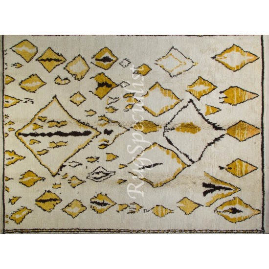 New Hand-Knotted Contemporary Moroccan Rug Made Of Natural Wool. Custom Options Available.