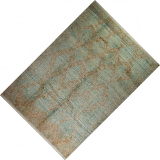 Handmade Moroccan Rug in Blue, Rust. Made-to-Order. 100% Wool Handmade Moroccan Rug in Blue, Rust. Made-to-Order. 100% Wool