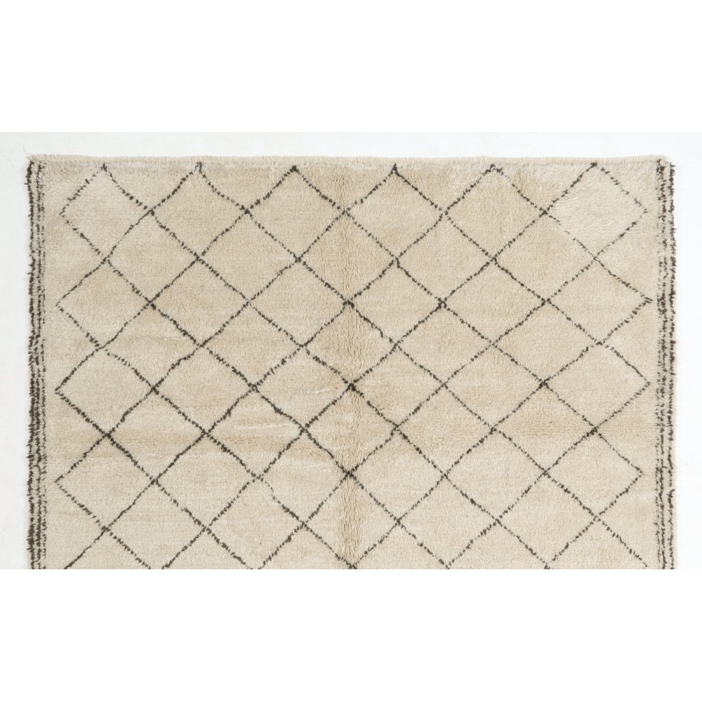 Modern Moroccan Handmade Tulu Rug, 100% Natural Wool Carpet