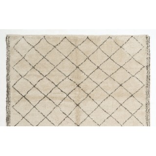 Modern Moroccan Handmade Tulu Rug, 100% Natural Wool Carpet
