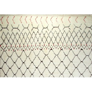 Contemporary Hand-Knotted Moroccan Rug, 100% Wool