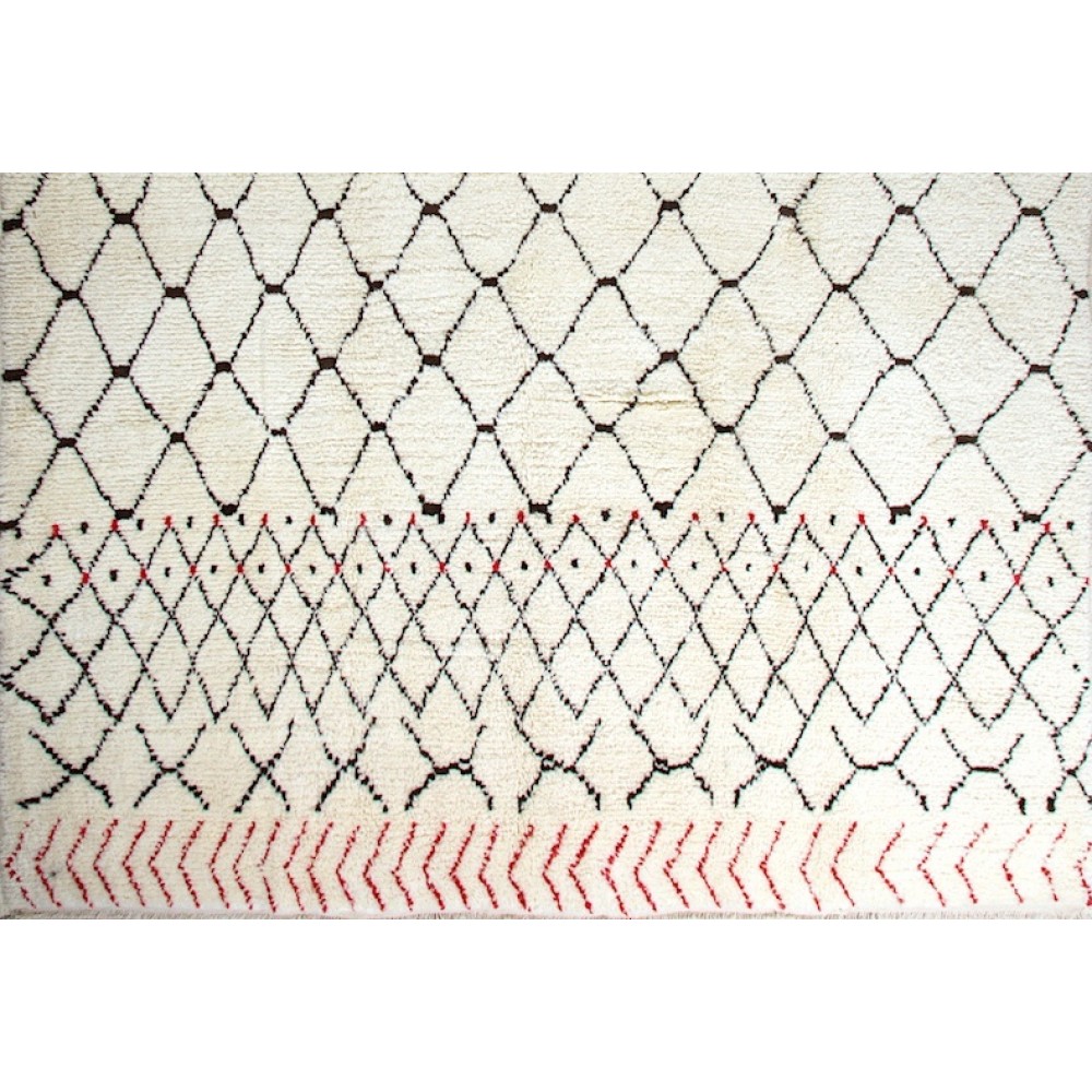 Contemporary Hand-Knotted Moroccan Rug, 100% Wool