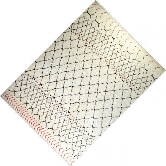 Contemporary Hand-Knotted Moroccan Rug, 100% Wool Contemporary Hand-Knotted Moroccan Rug, 100% Wool
