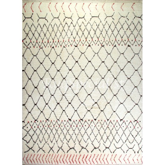 Contemporary Hand-Knotted Moroccan Rug, 100% Wool