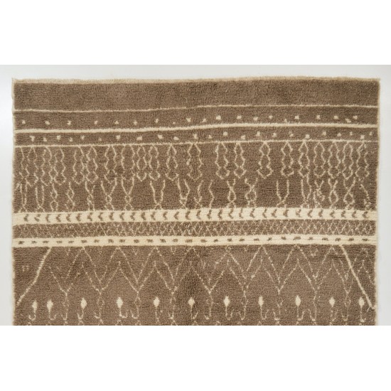 Contemporary Moroccan Rug in Latte Brown and Beige Colors Contemporary Moroccan Rug in Latte Brown and Beige Colors