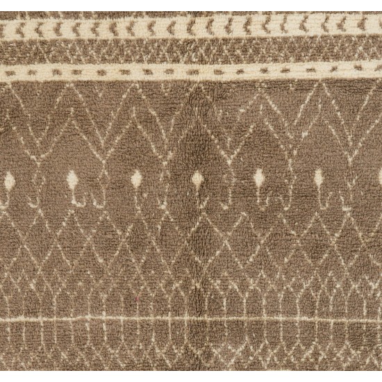 Contemporary Moroccan Rug in Latte Brown and Beige Colors Contemporary Moroccan Rug in Latte Brown and Beige Colors