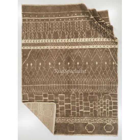 Contemporary Moroccan Rug in Latte Brown and Beige Colors Contemporary Moroccan Rug in Latte Brown and Beige Colors