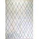 Contemporary Moroccan Wool Rug in Ivory and Blue