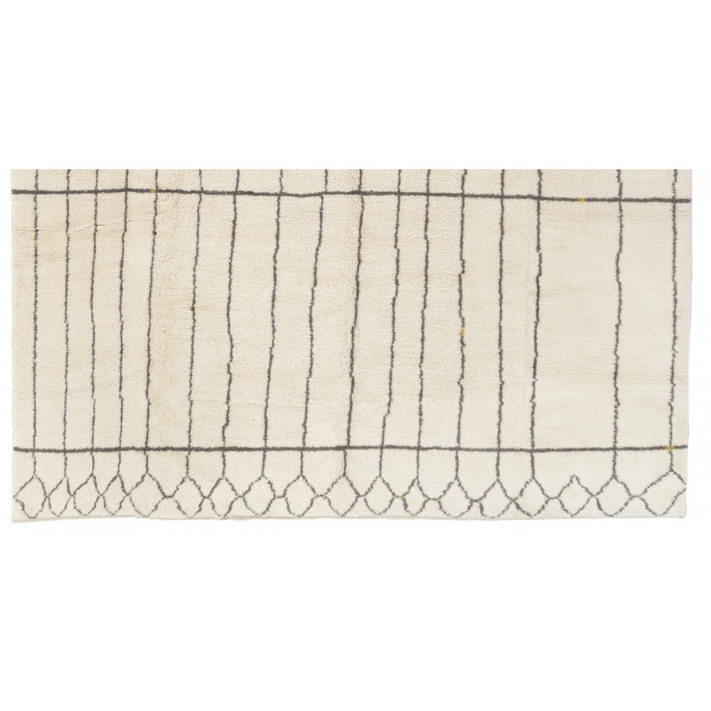 Hand-Knotted Moroccan Tulu Rug, 100% Natural Undyed Wool, Custom Options Available