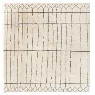 Hand-Knotted Moroccan Tulu Rug, 100% Natural Undyed Wool, Custom Options Available