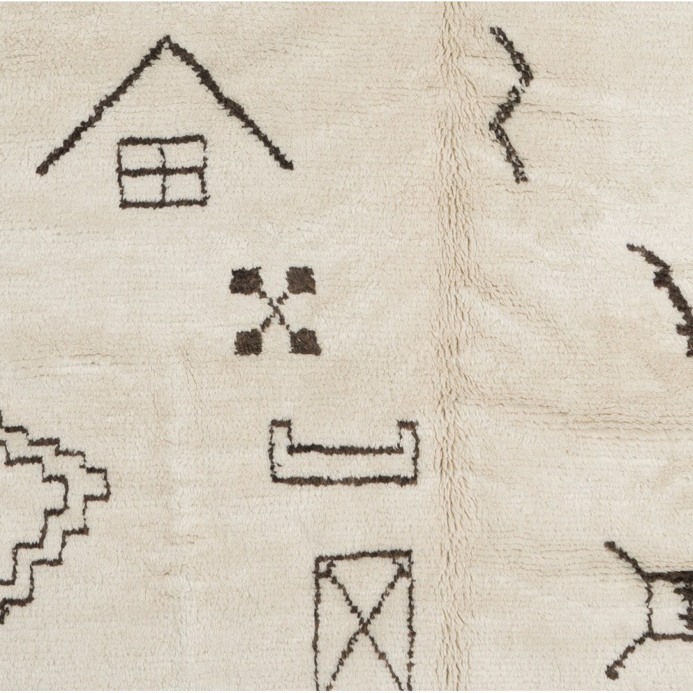 Moroccan Rug, 100% Natural Undyed Wool, Custom Options Available