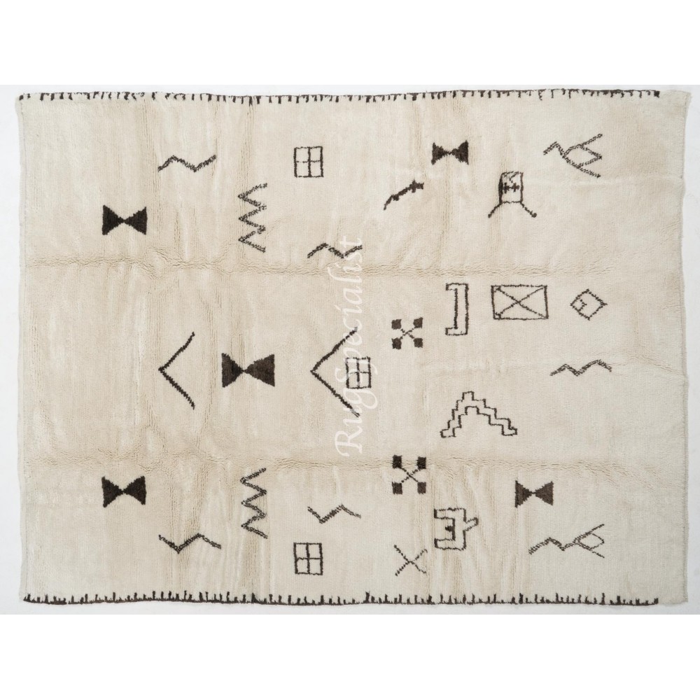Moroccan Rug, 100% Natural Undyed Wool, Custom Options Available
