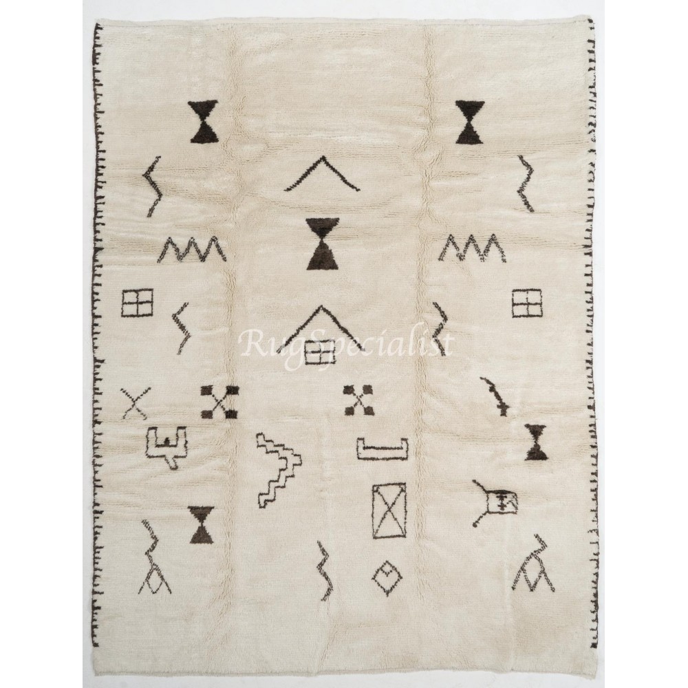 Moroccan Rug, 100% Natural Undyed Wool, Custom Options Available