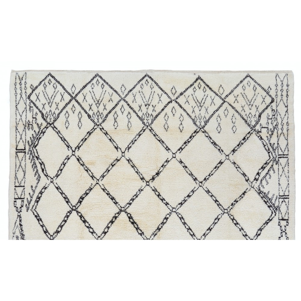 Contemporary Moroccan Tulu Rug, 100% Natural Undyed Wool