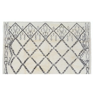 Contemporary Moroccan Tulu Rug, 100% Natural Undyed Wool