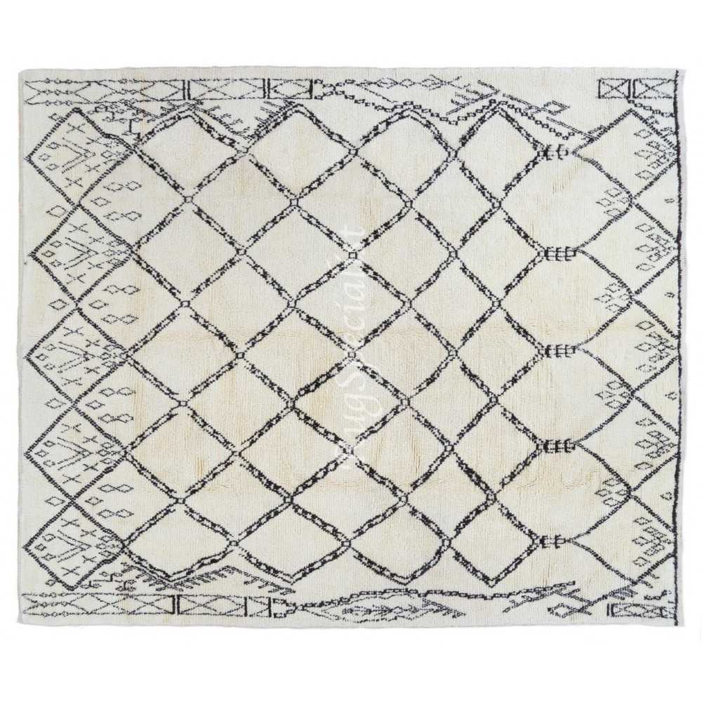 Contemporary Moroccan Tulu Rug, 100% Natural Undyed Wool