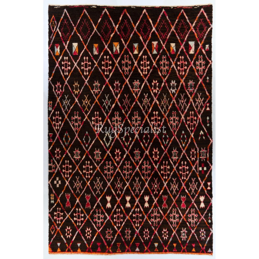 Hand Knotted Moroccan Tulu Rug, 100% Wool, Modern Oversize Shaggy Carpet
