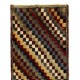 Checkered Design Anatolian Tulu Runner. Vintage Handmade Rug Checkered Design Anatolian Tulu Runner. Vintage Handmade Rug