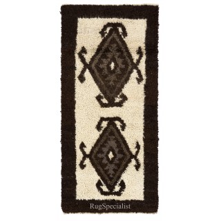 Moroccan Berber Design Hand-knotted Tulu Rug, 100% Natural Wool. Beni Ourain Carpet